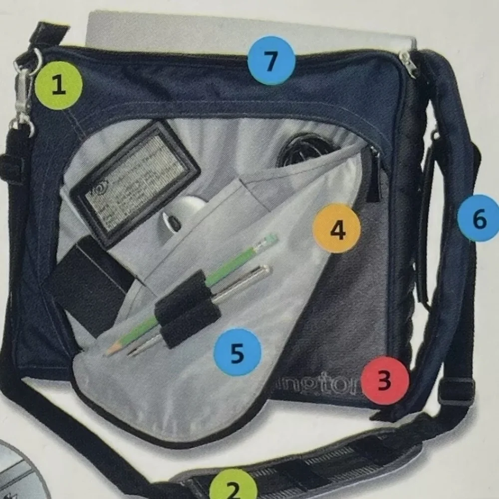 Black and Gray Laptop Bag with Durable Fabric and Shoulder Strap